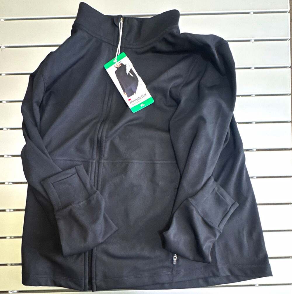 Mondetta Women's Full Zip Moisture Wicking Track Jacket w/ Thumbholes Black XL
